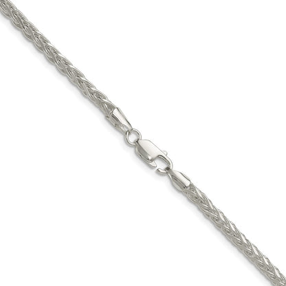 Sterling Silver 3.5mm Diamond-cut Square Spiga Chain Necklace