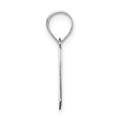 14k White Gold Polished Script Letter M Initial Pendant for Women
