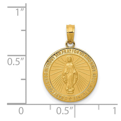 14k Yellow Gold Miraculous Medal Pendant for Women