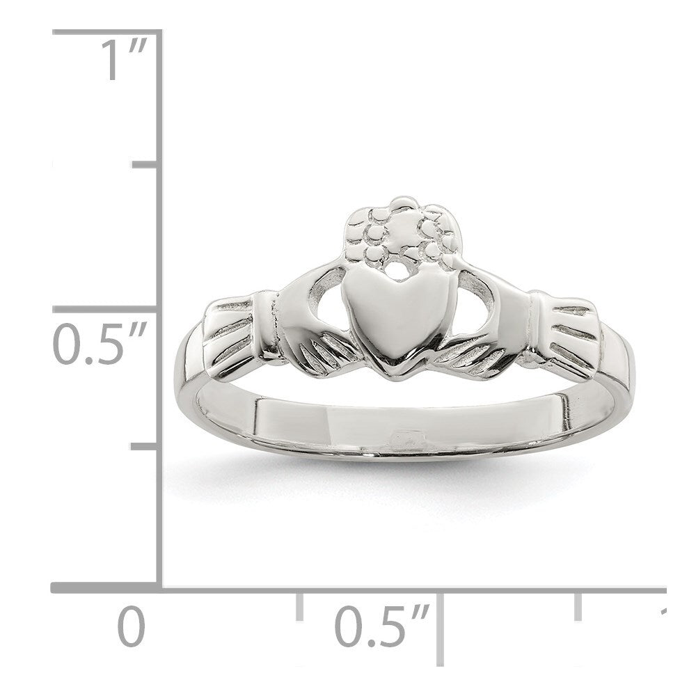Sterling Silver Solid Claddagh Ring Size 7