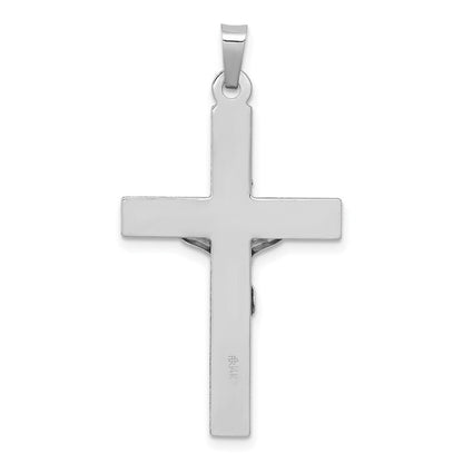 14k White Gold INRI Crucifix Charm Pendant for Women