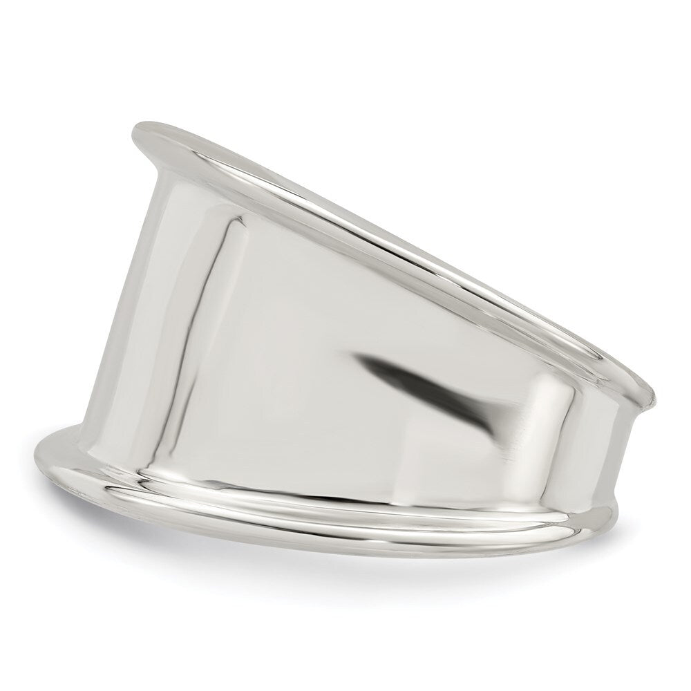 Sterling Silver 15mm Tapered Ring Size 7