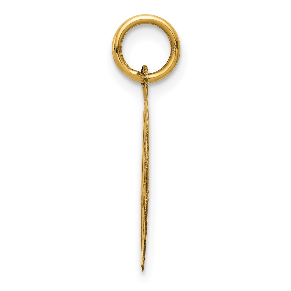 14k Yellow Gold SWEET 16 Disc Charm Pendant for Women