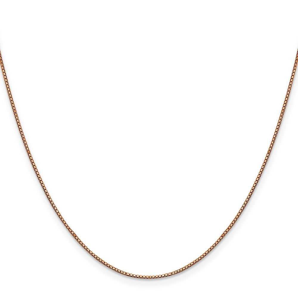 14K Rose Gold 20 inch .9mm Box Link Chain Necklace