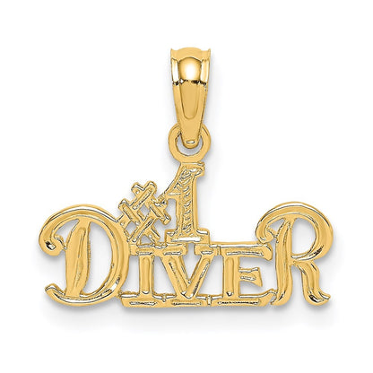 14k Yellow Gold #1 DIVER Charm