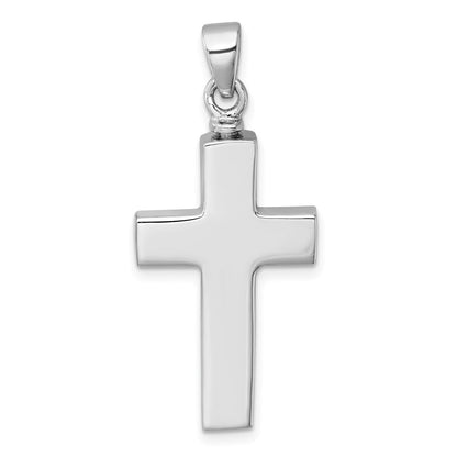 Sterling Silver Polished Cubic Zirconia Latin Cross Ash Holder Pendant
