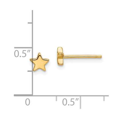 14k Yellow Gold Gold Polished Star Stud Earrings Gift for Women