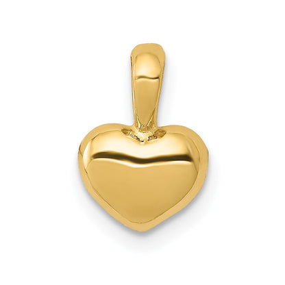 14k Yellow Gold Polished Domed Concave Back Heart Charm