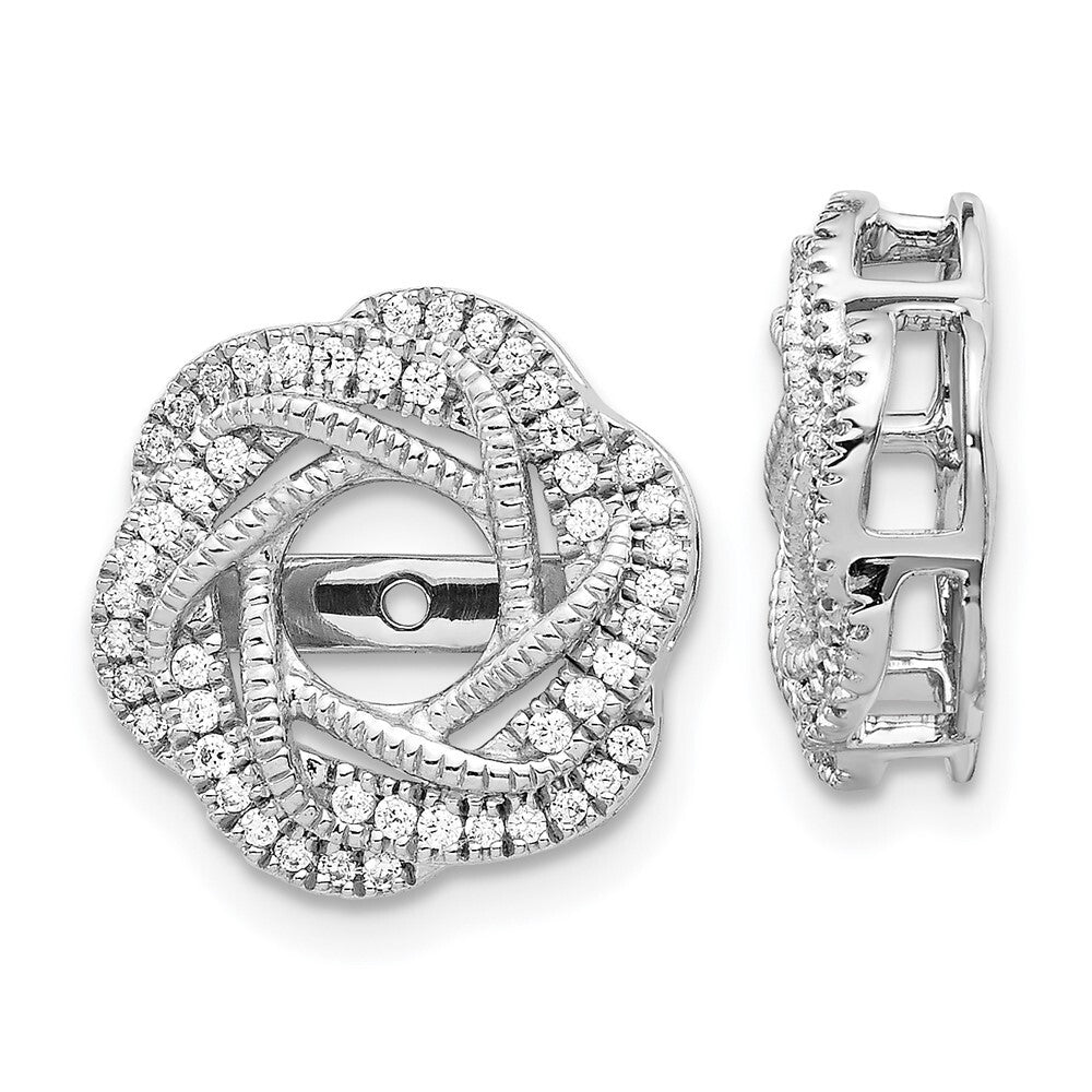 14k White Gold Diamond Jacket Earrings