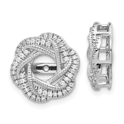 14k White Gold Diamond Jacket Earrings