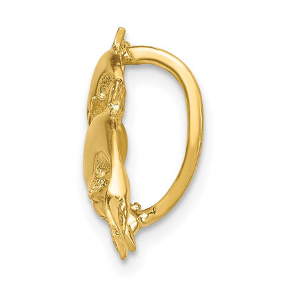14k Yellow Gold Dolphins Slide Pendant for Women