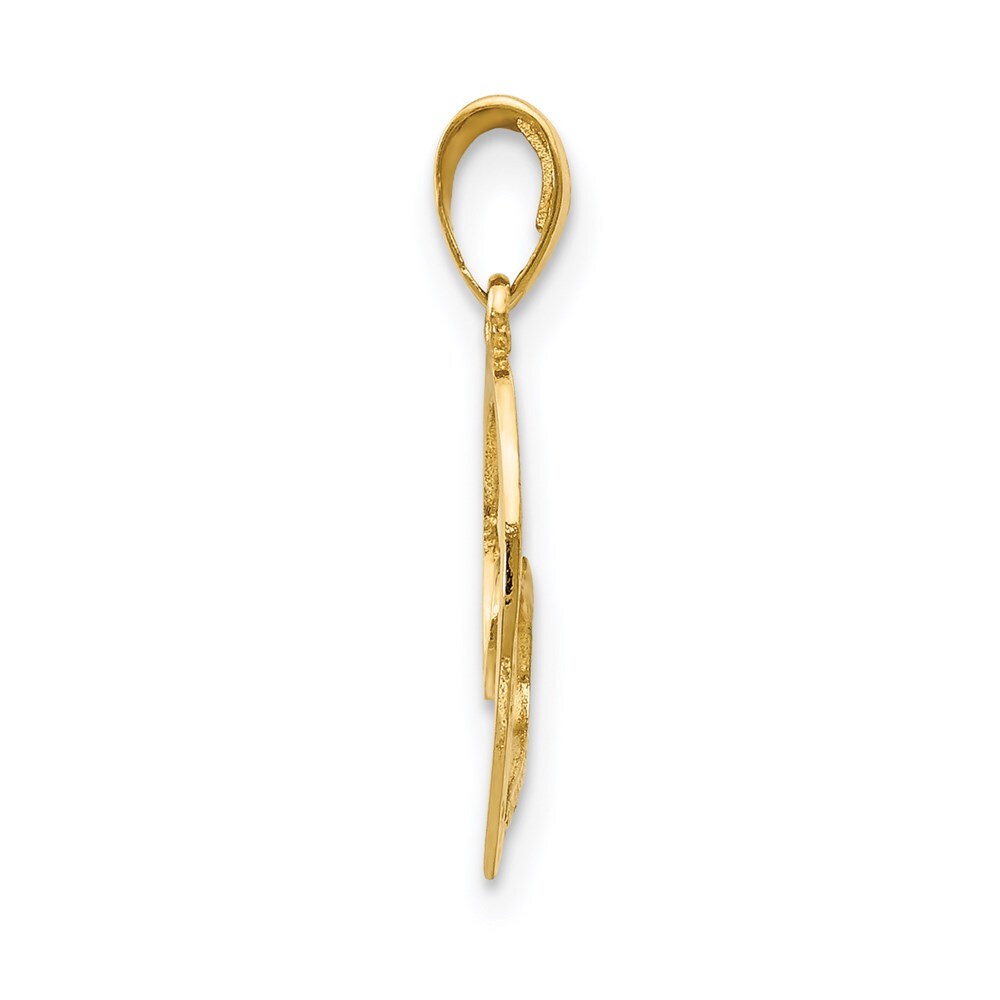 14k Yellow Gold Children's Heart Pendant for Women