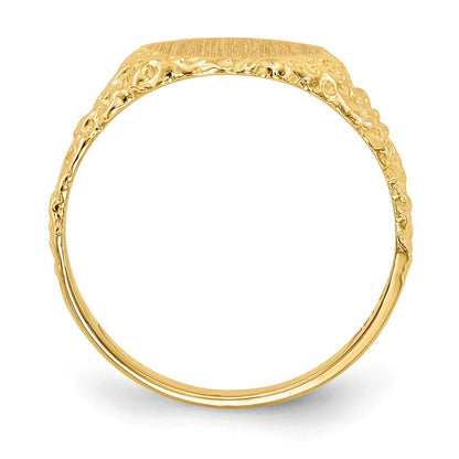 14K Yellow Gold 9.5x8.5mm Closed Back Signet Ring