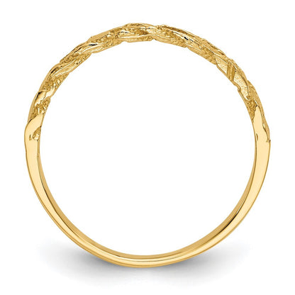 14K Yellow Gold Diamond-cut Rope Ring