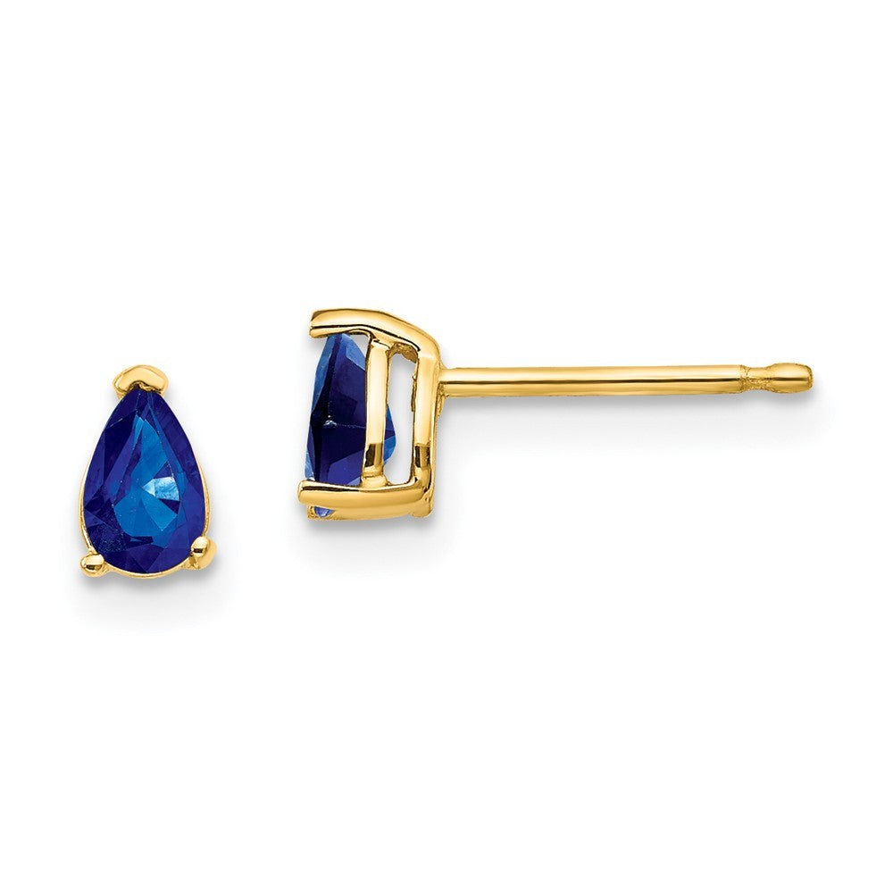 14k Yellow Gold Sapphire Earrings