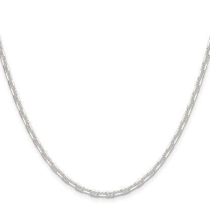 Sterling Silver Polished and Diamond-Cut 3mm Mariner Link Chain Necklace