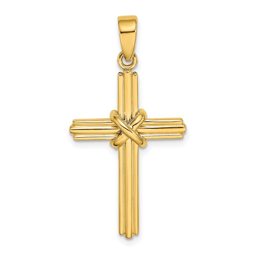 14k Yellow Gold Polished X Center Cross Charm