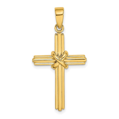 14k Yellow Gold Polished X Center Cross Charm