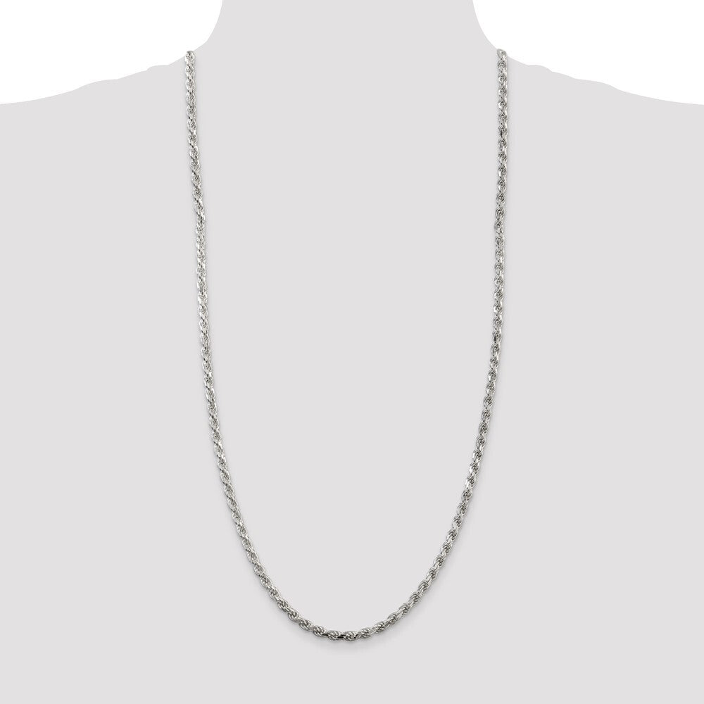 Sterling Silver 4.25mm Diamond-cut Rope Chain