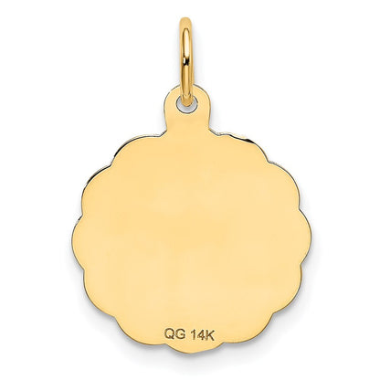 14k Yellow Gold #1 GRANDPA Disc Charm Pendant for Women