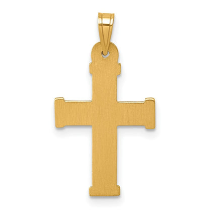 14k Two-tone Gold  White Rhodium Polished INRI Crucifix Cross Pendant