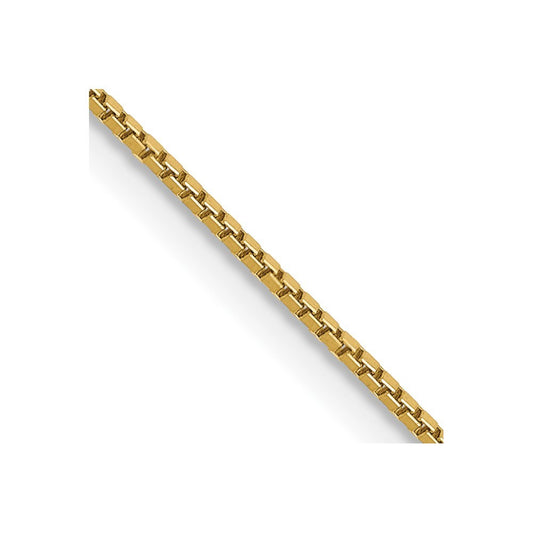 14k Yellow Gold 14 inch .9mm Box with Spring Ring Clasp Chain Necklace