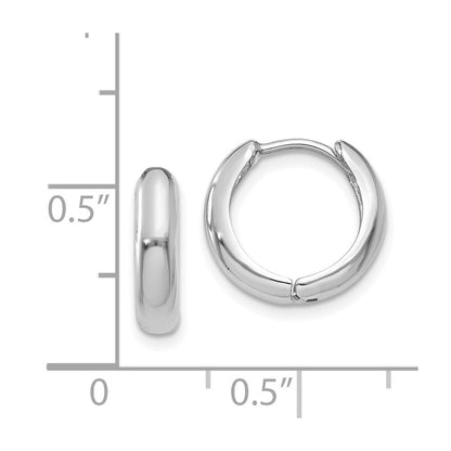 14k White Gold Hinged Hoop Earrings Gift for Women