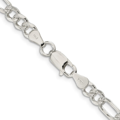 Sterling Silver 5.5mm Flat Figaro Chain Necklace