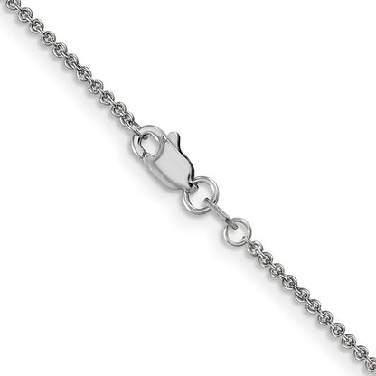 14K White Gold 20 inch 1.4mm Round Open Link Cable Chain Necklace