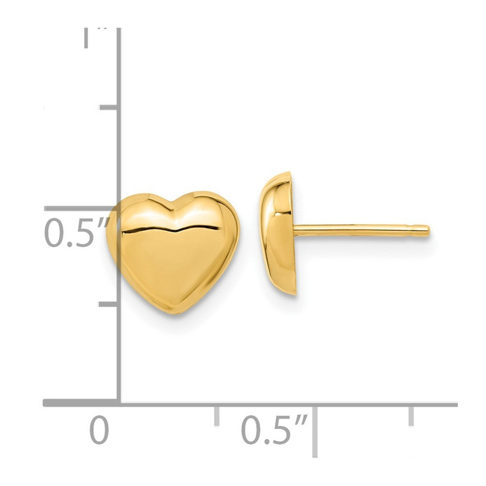 14k Yellow Gold Polished Heart Earrings