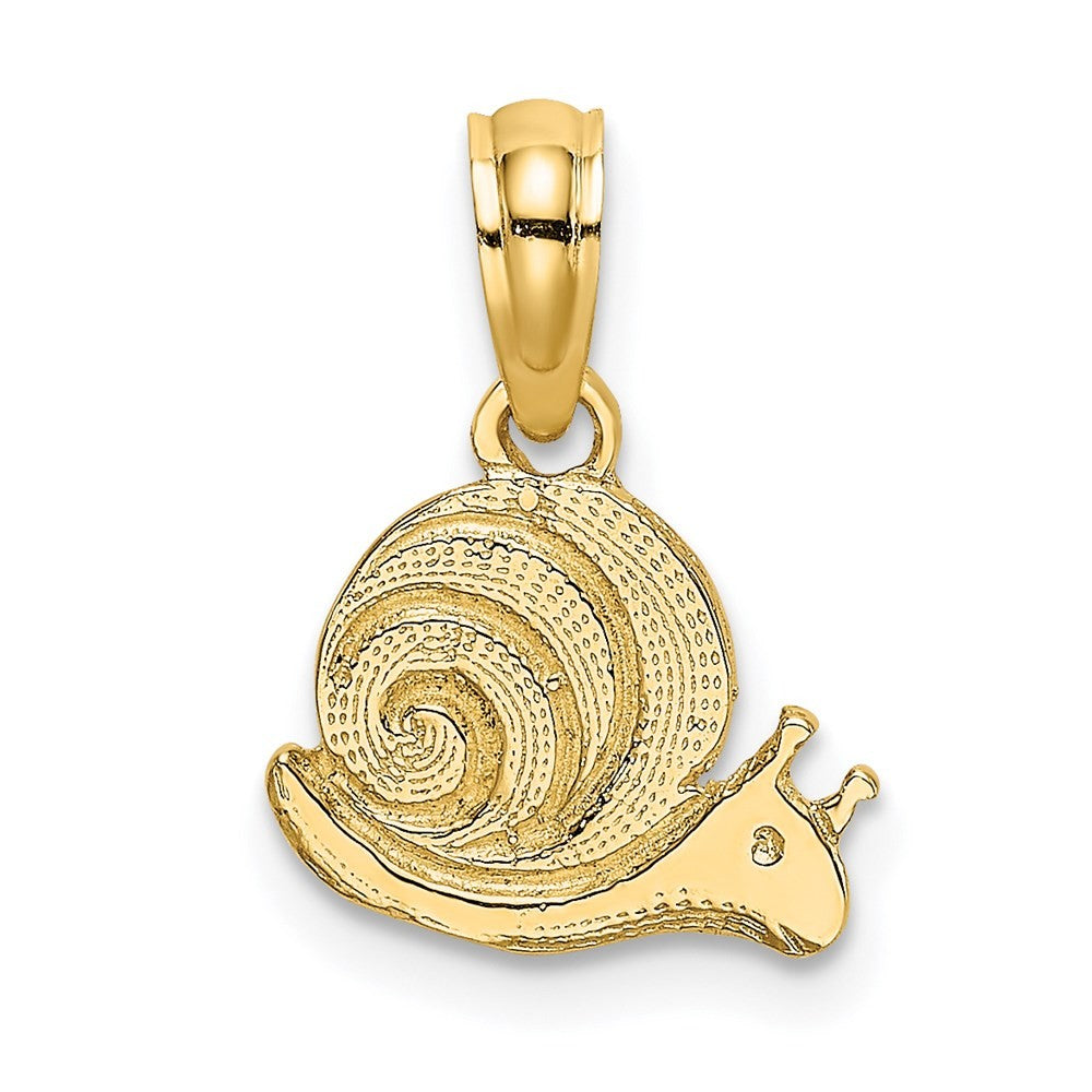 14k Yellow Gold Textured Mini Snail Charm Pendant