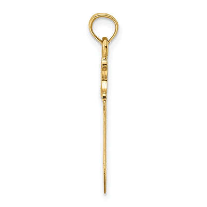 14k Yellow Gold 3-D Polished Butcher Knife Charm Pendant