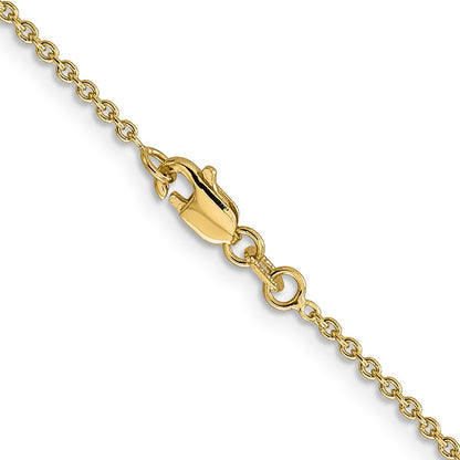 14k Yellow Gold 18 inch 1.4mm Forzantine Cable Chain Necklace