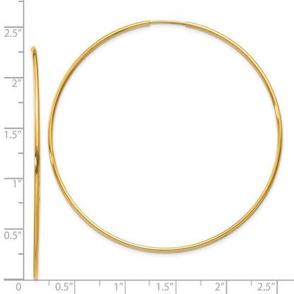 14k Yellow Gold 1.25mm Endless Hoop Earring