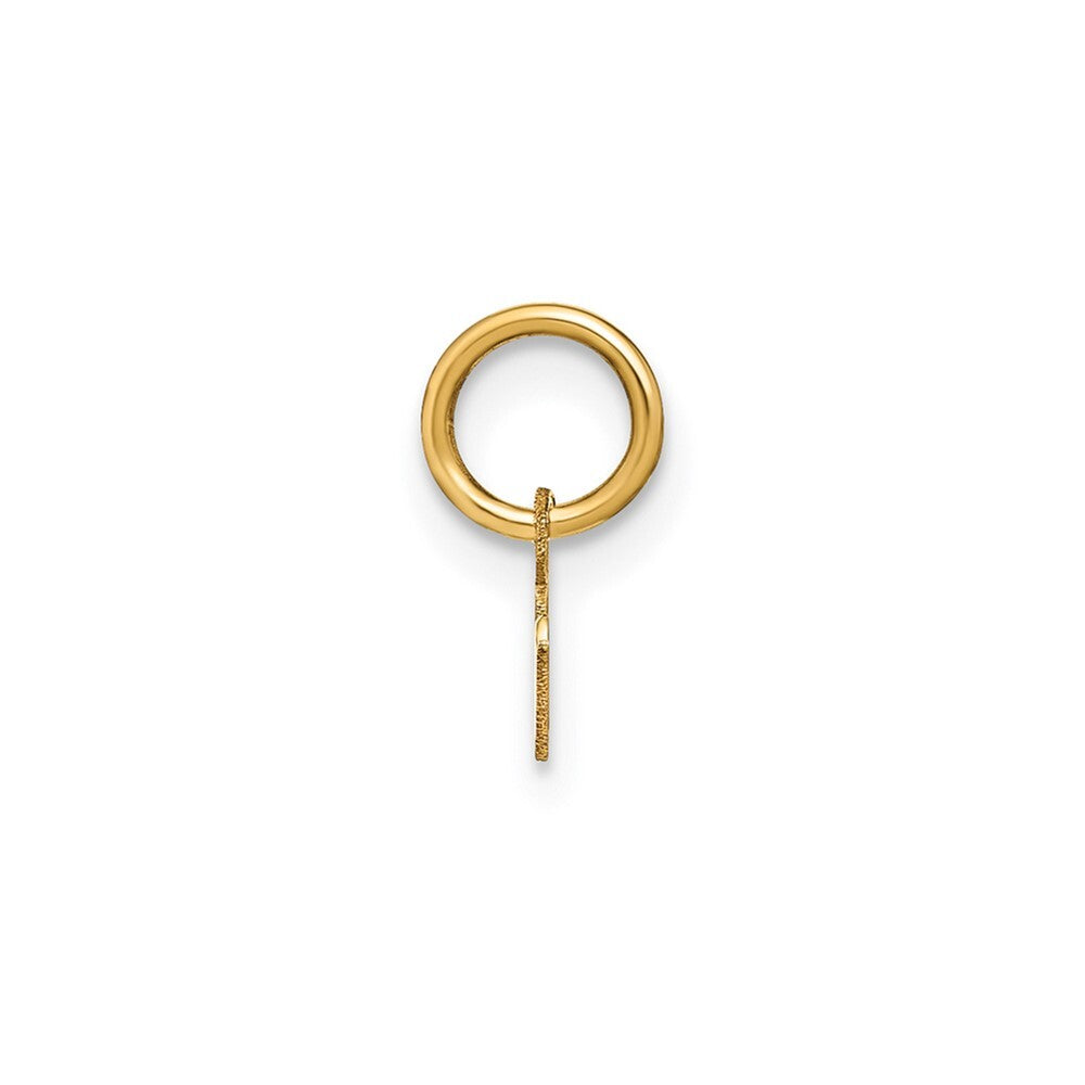 14k Yellow Gold Lower case Letter R Initial Charm Pendant for Women