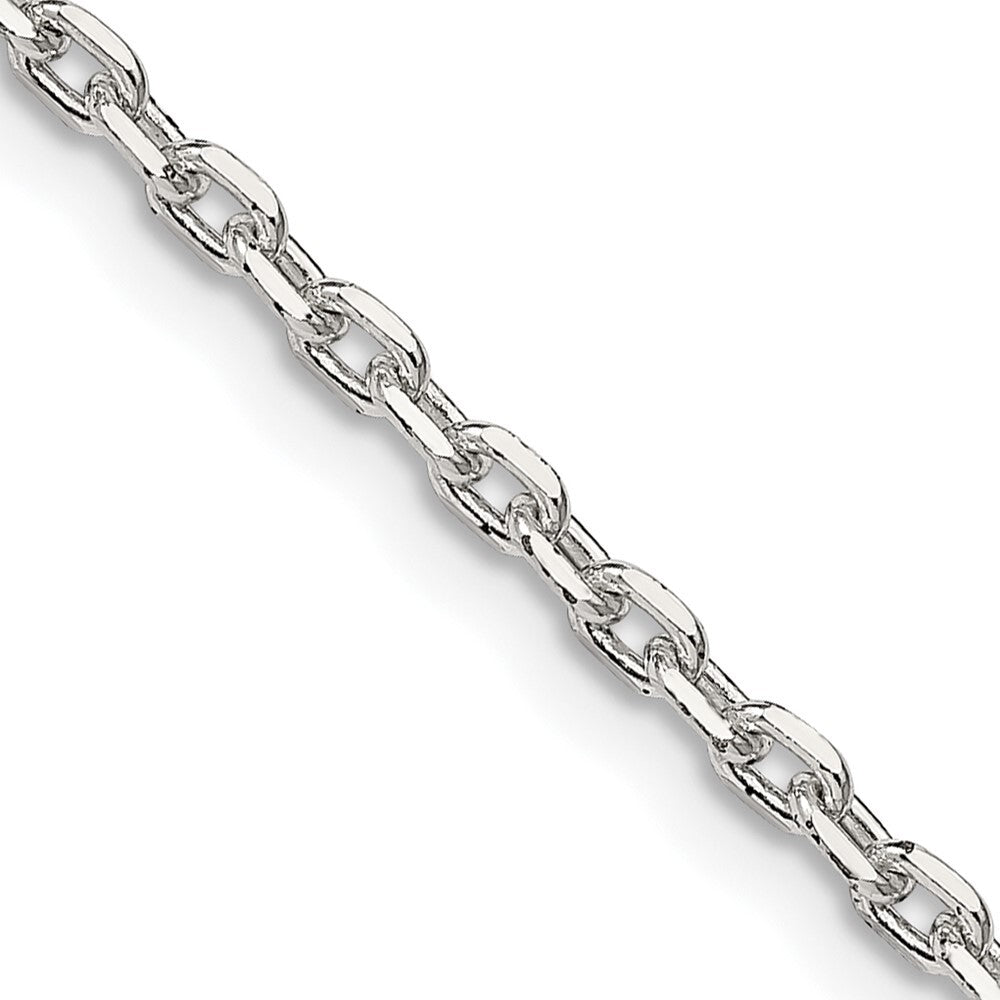 Sterling Silver 2.75mm Beveled Oval Cable Chain Holiday Gift for Women