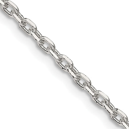 Sterling Silver 2.75mm Beveled Oval Cable Chain Holiday Gift for Women