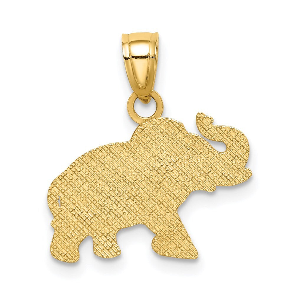 14k Yellow Gold Elephant Pendant for Women
