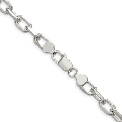 Sterling Silver 7.5mm Diamond-cut Long Link Cable Chain