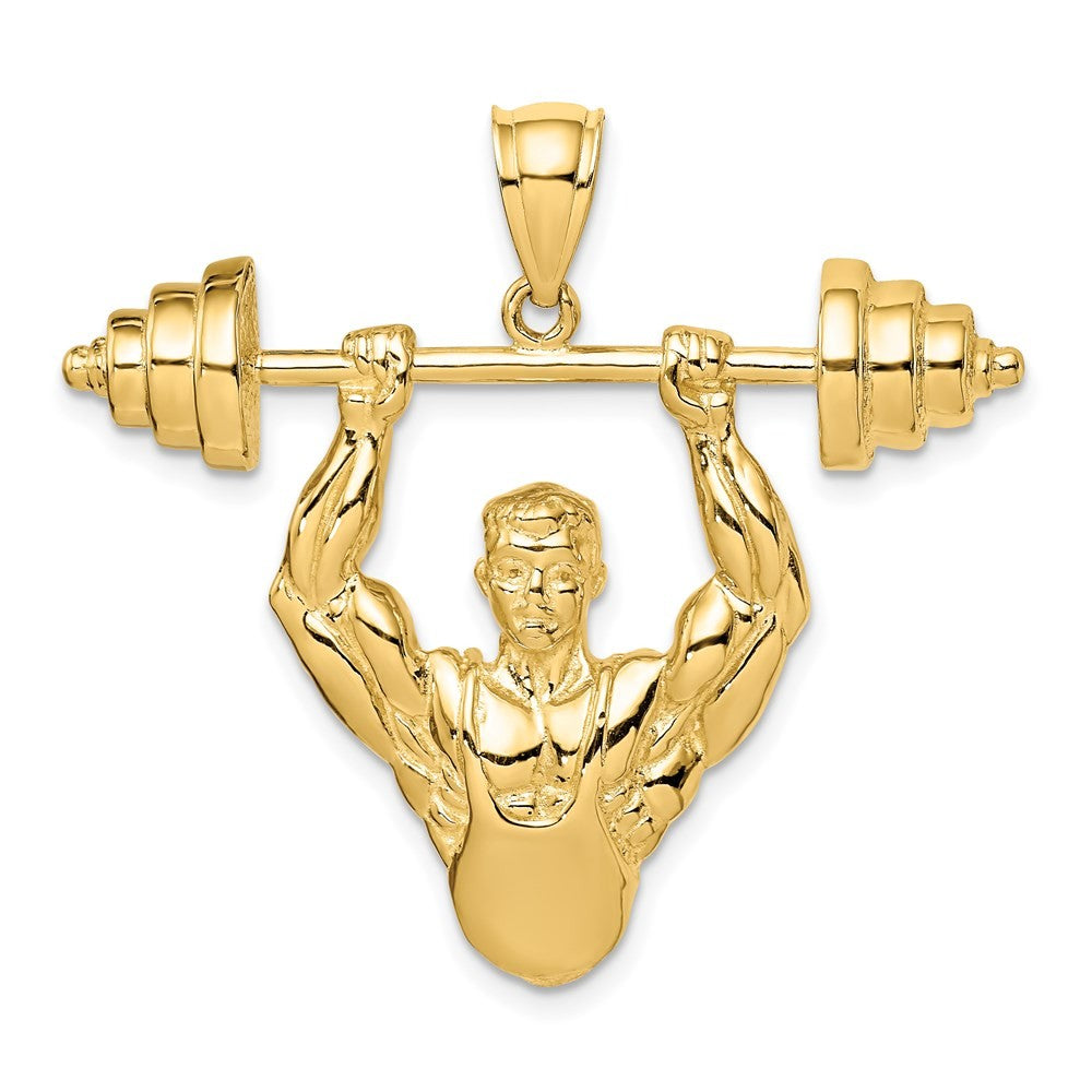 14k Yellow Gold Bodybuilder Pendant