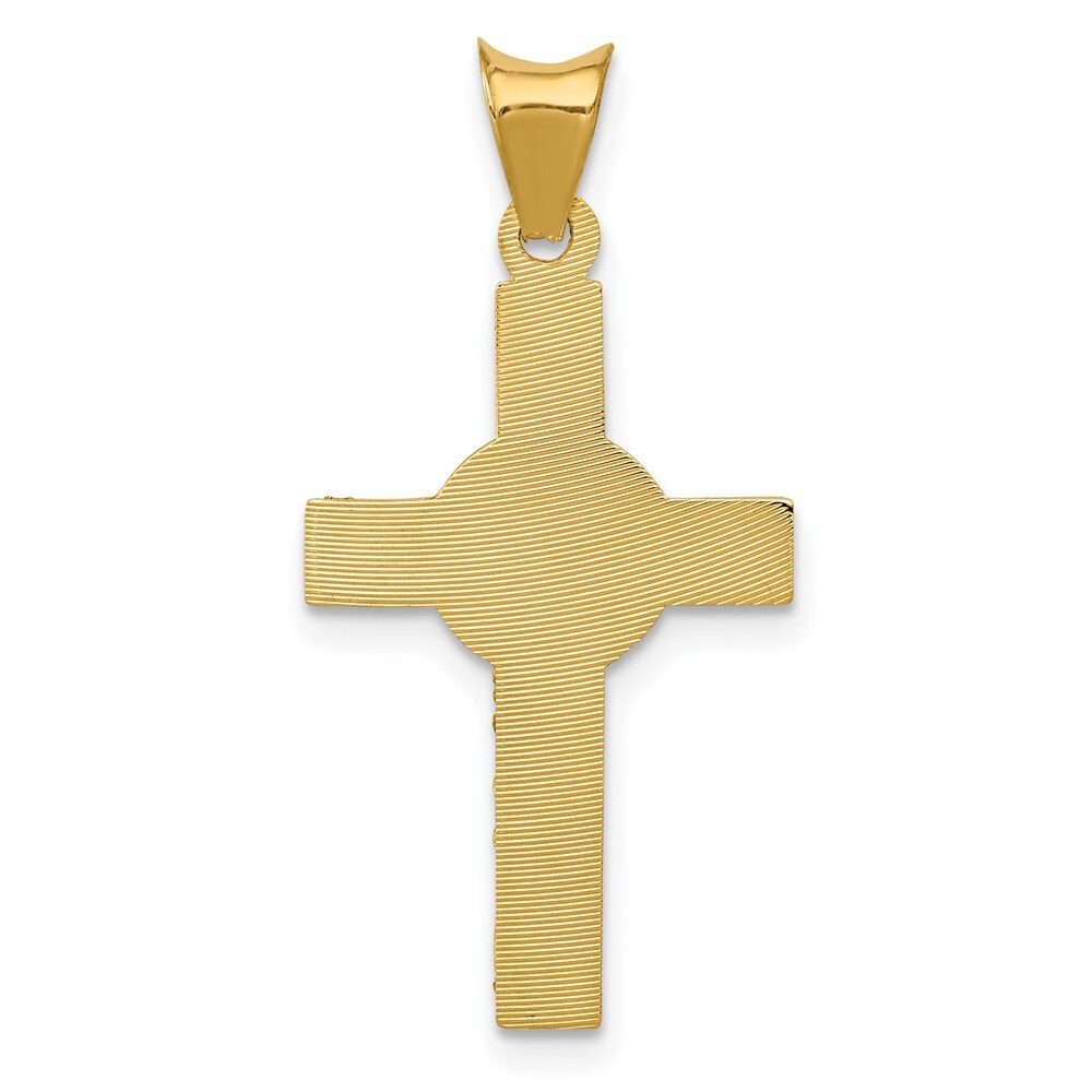 14k Yellow Gold Rhodium Iona Crucifix Cross Pendant