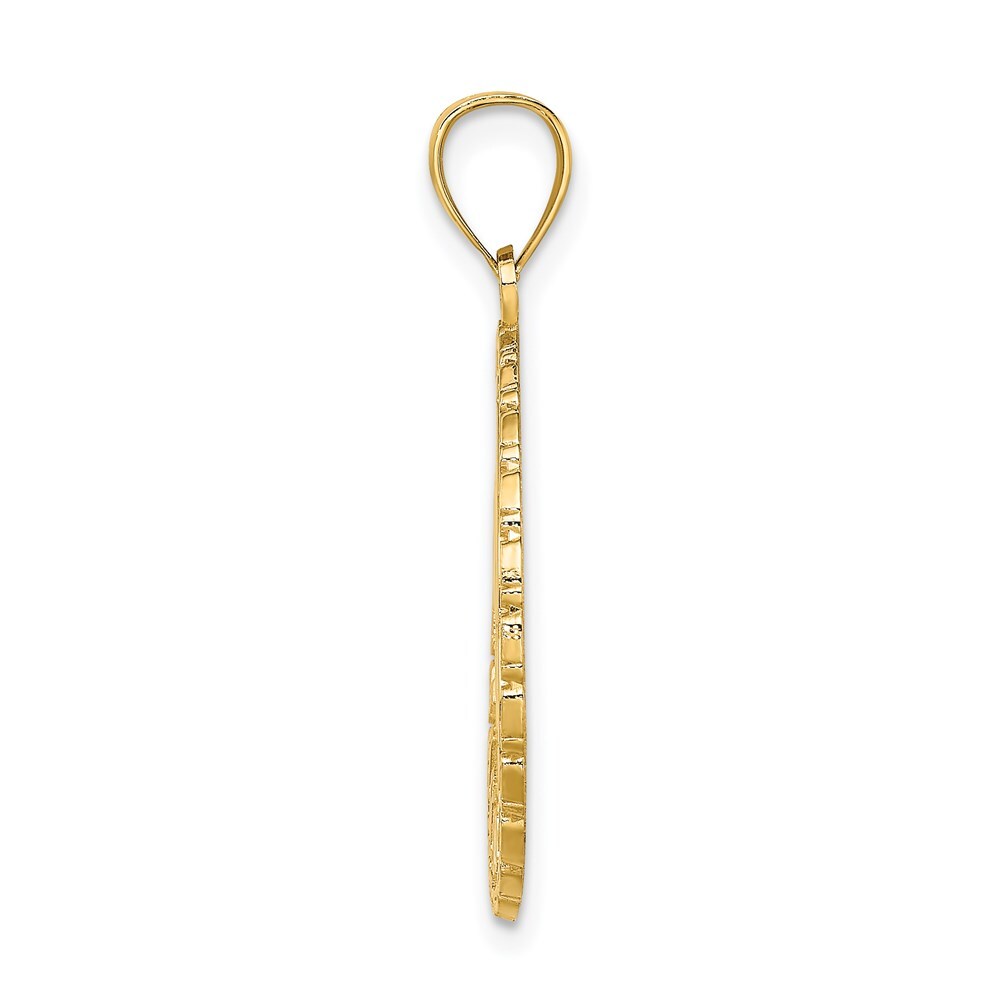 14k Yellow Gold JAMAICA and Dolphins Disk Charm
