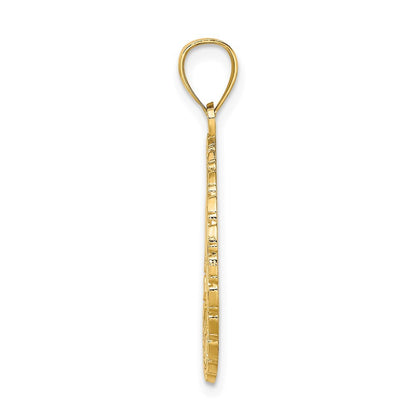 14k Yellow Gold JAMAICA and Dolphins Disk Charm