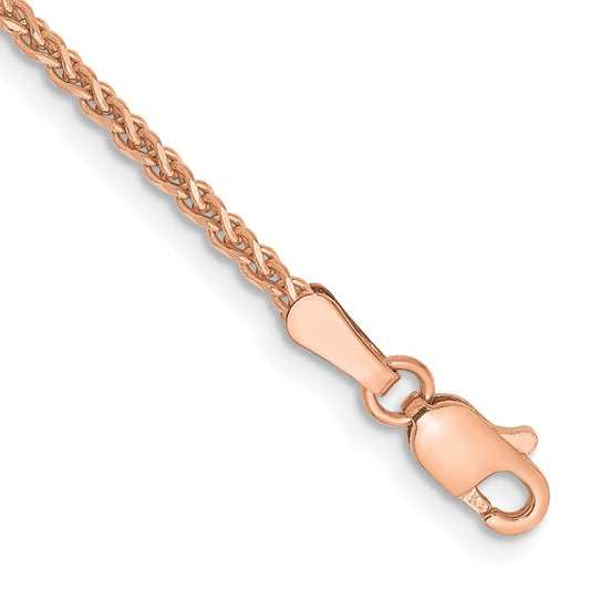 14K Rose Gold 7 inch 1.7mm Diamond-cut Spiga Bracelet
