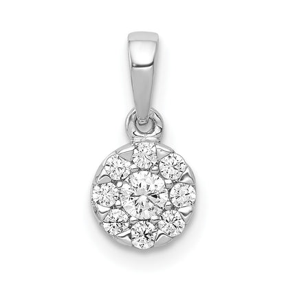 14k White Gold 1/4ct. Diamond Circle Cluster Pendant for Women