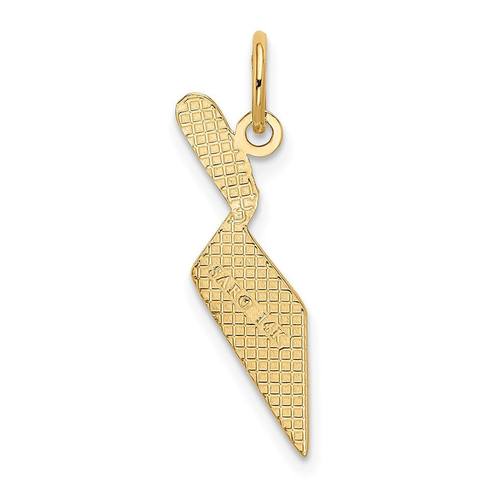 14k Yellow Gold Brick Trowel Charm Pendant for Women