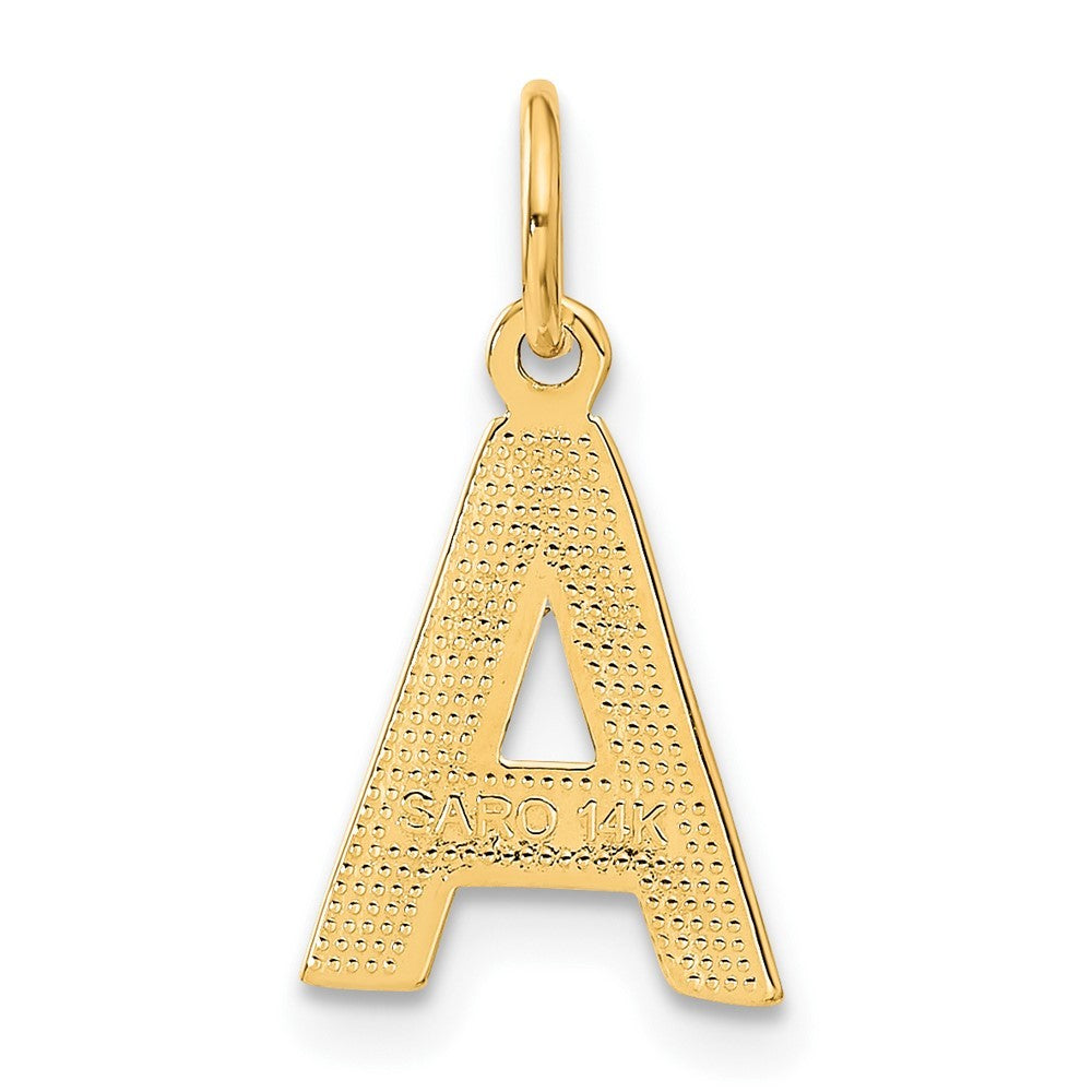 14k Yellow Gold Letter A Initial Charm