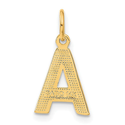 14k Yellow Gold Letter A Initial Charm
