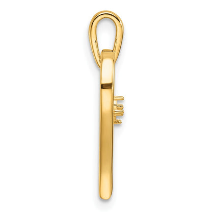 14k Yellow Gold Heart Pendant Mounting for Women