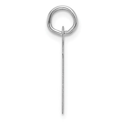14k White Gold Slanted Block Letter M Initial Charm Pendant for Women